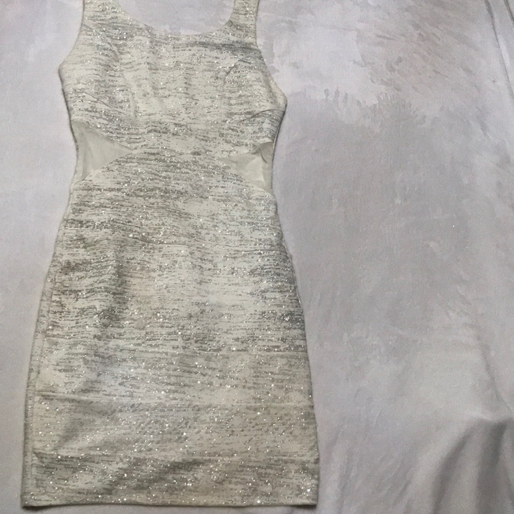 Dress: white with sparkles